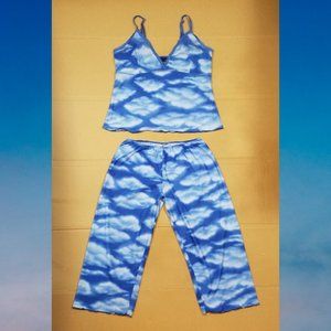 Women's Blue Cloud Sky Pajama Set